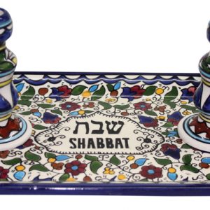 Ceramic Judaica - 34 SHST 12 Shabat Set L