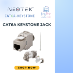 Neotek CAT6A Keystone Jack – Ethernet Female (with Accessories, A/B Color Guide)