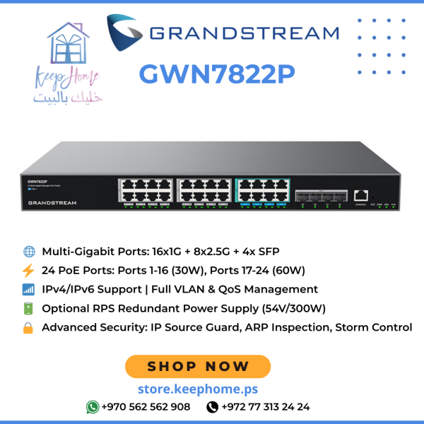 Grandstream GWN7822P Layer 3 Managed PoE Switch