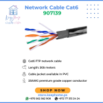 907139 Cat6 FTP 23AWG PVC+PE Double Jacket Outdoor Cable – 305m Drum