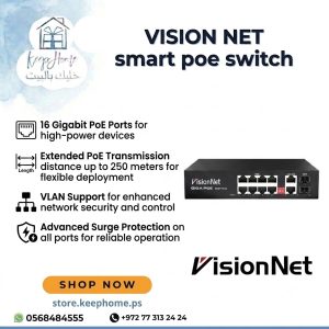 VISIONNET 8 Ports 10/100/1000M POE Switch & 2-Port Gigabit&2 SFP Uplink 120W